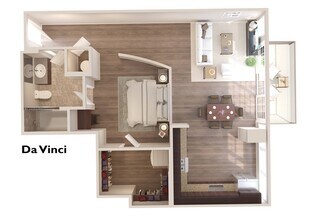 da Vinci -  1 Bedroom 1 Bath 22107 floor plan